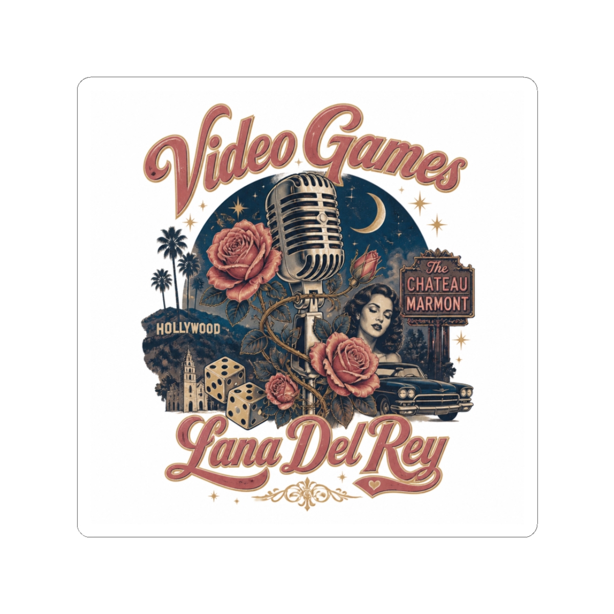 Lana Del Rey "Video Games" Sticker - alternate angle 1, merchandise