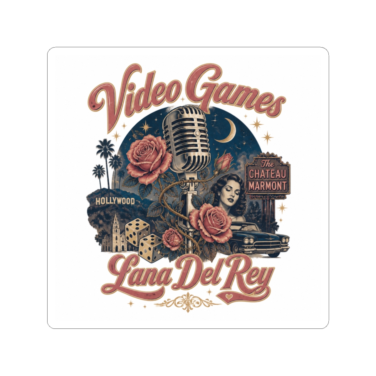 Lana Del Rey "Video Games" Sticker - alternate angle 3, merchandise