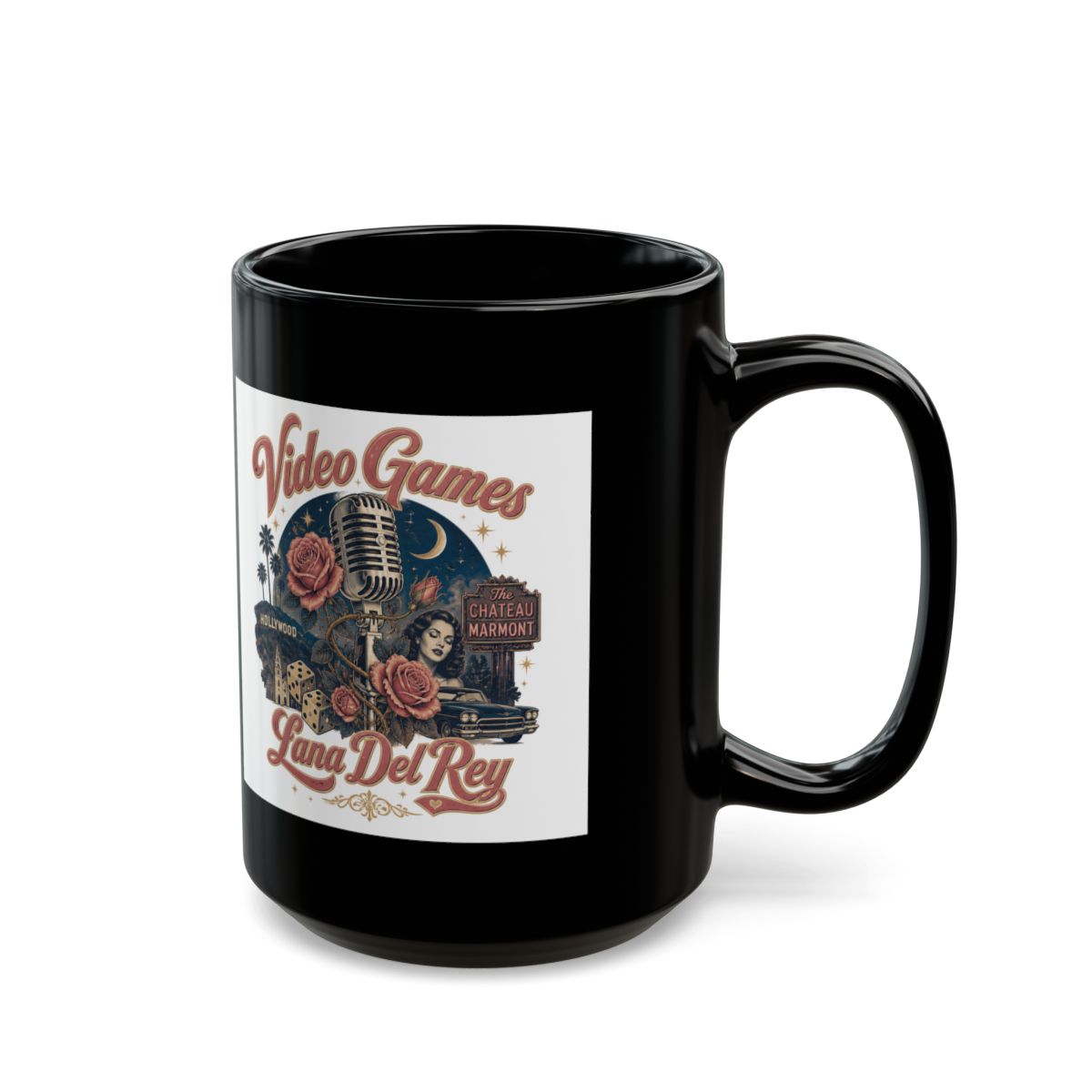 Lana Del Rey "Video Games" Black Mug - alternate angle 5, merchandise