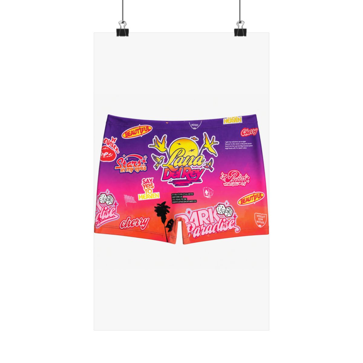 Biker Short In Paradise Print | Lana Del Rey - Official Posters & Wall Art merchandise