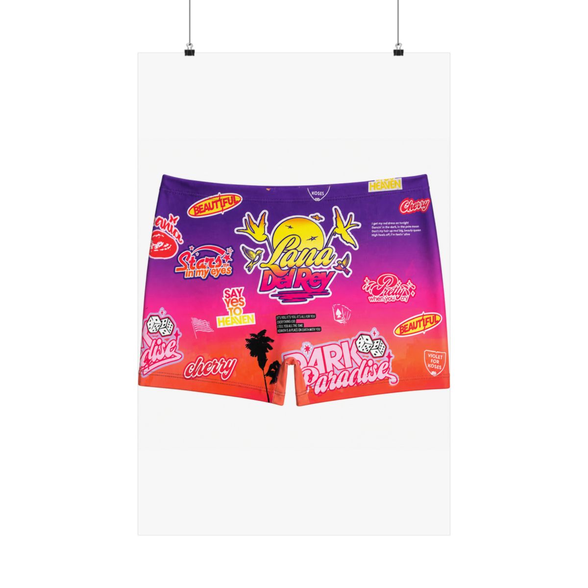 Biker Short In Paradise Print | Lana Del Rey - alternate angle 1, merchandise