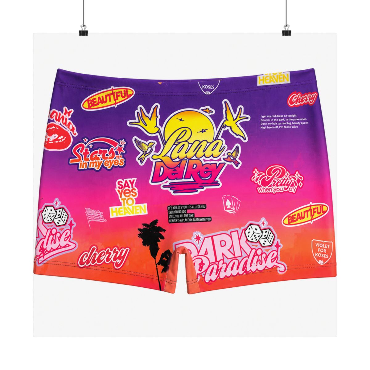 Biker Short In Paradise Print | Lana Del Rey - alternate angle 2, merchandise