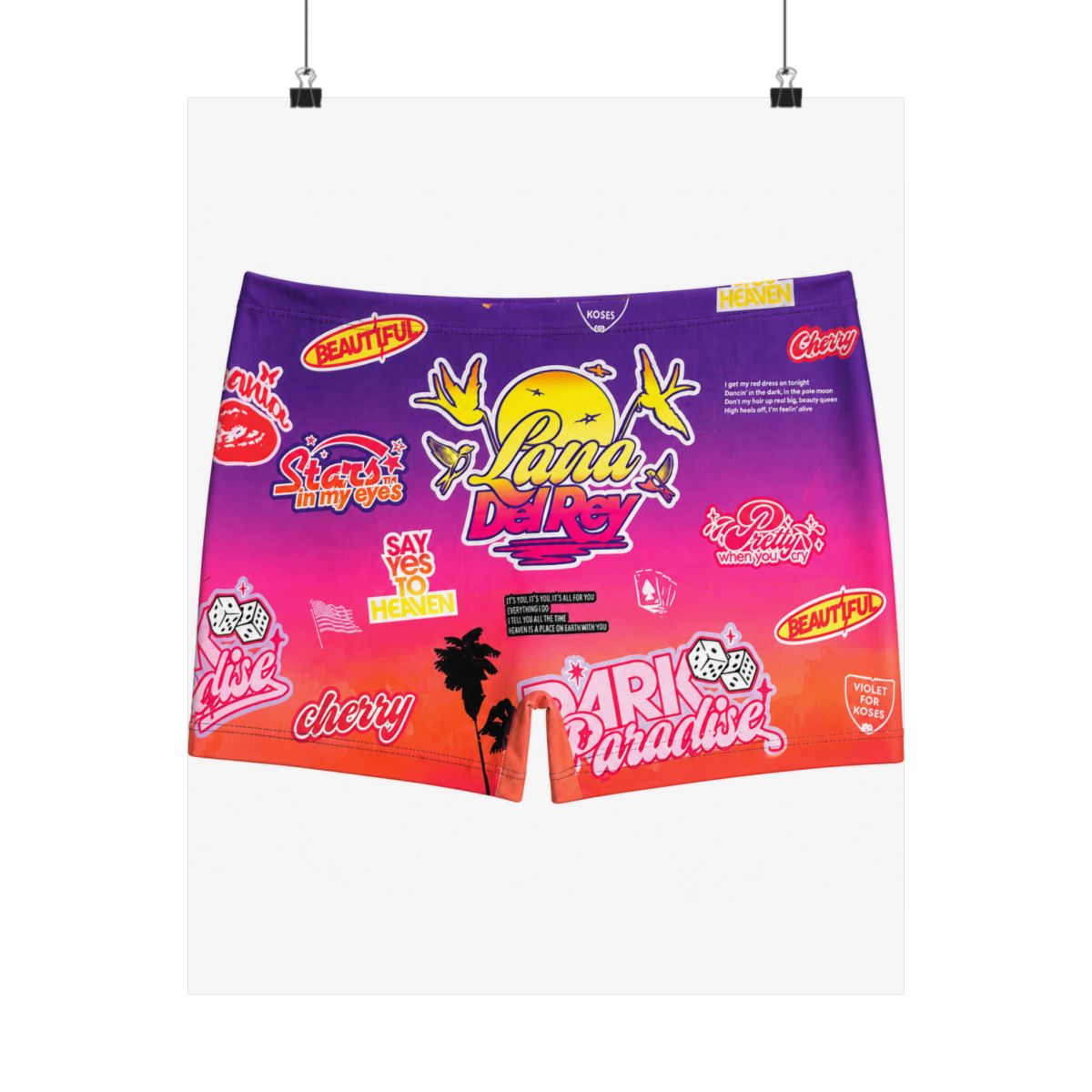 Biker Short In Paradise Print | Lana Del Rey - alternate angle 5, merchandise