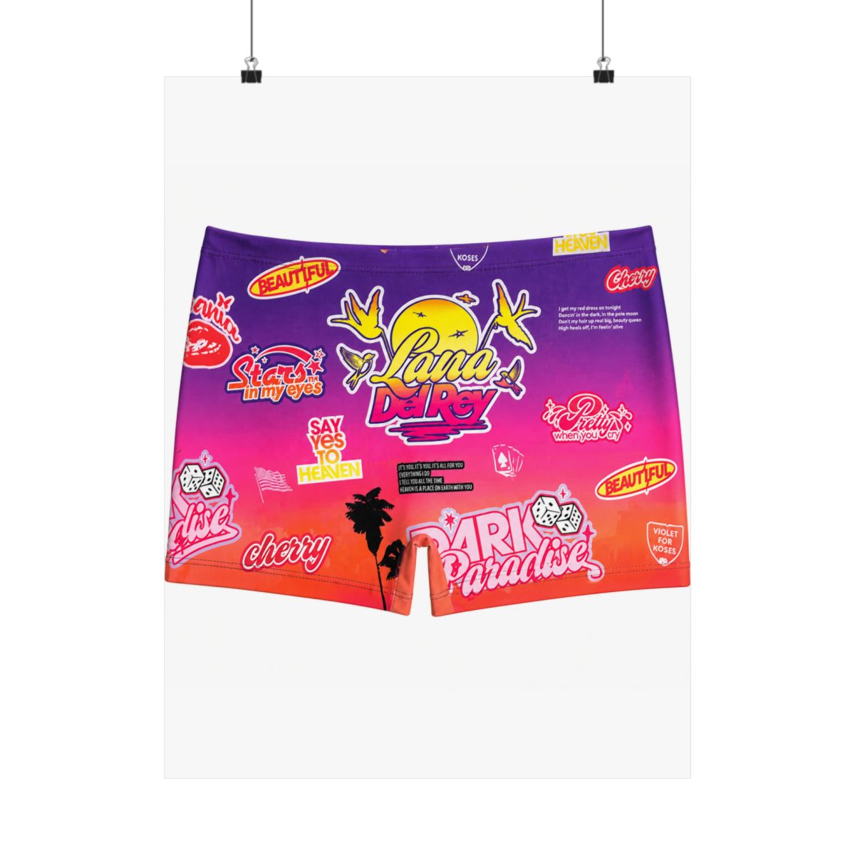 Biker Short In Paradise Print | Lana Del Rey - alternate angle 4, merchandise