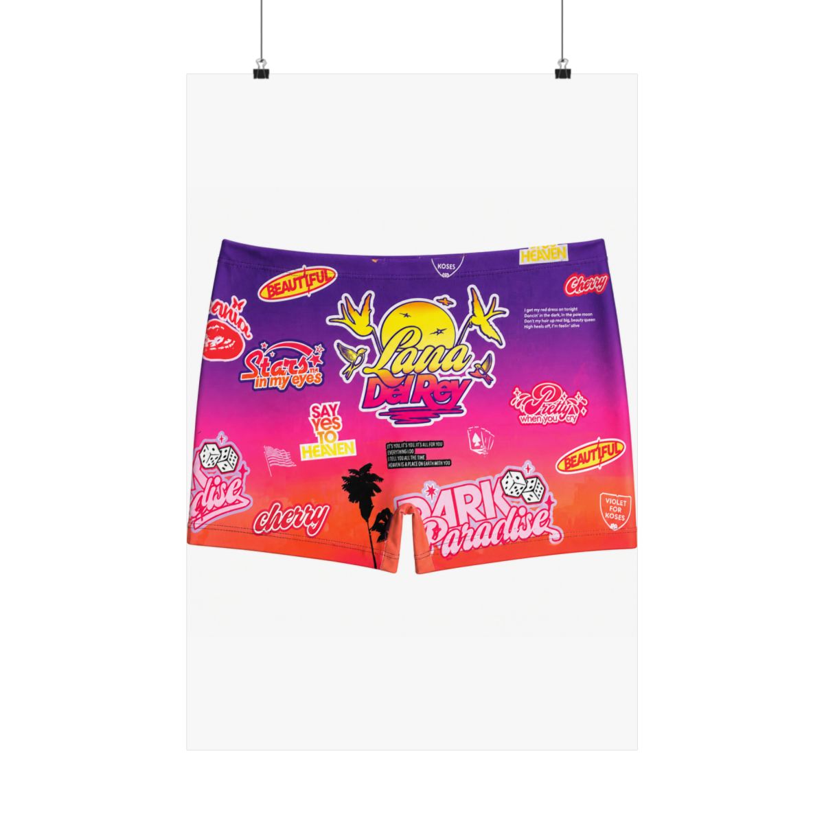 Biker Short In Paradise Print | Lana Del Rey - alternate angle 3, merchandise