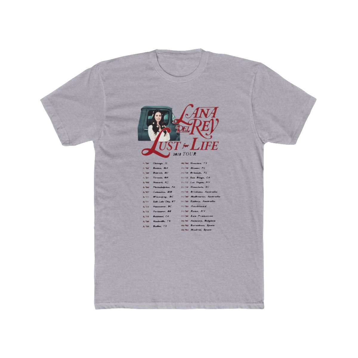 Lana Del Rey World Tour Dates Merch T Shirt - alternate angle 4, merchandise