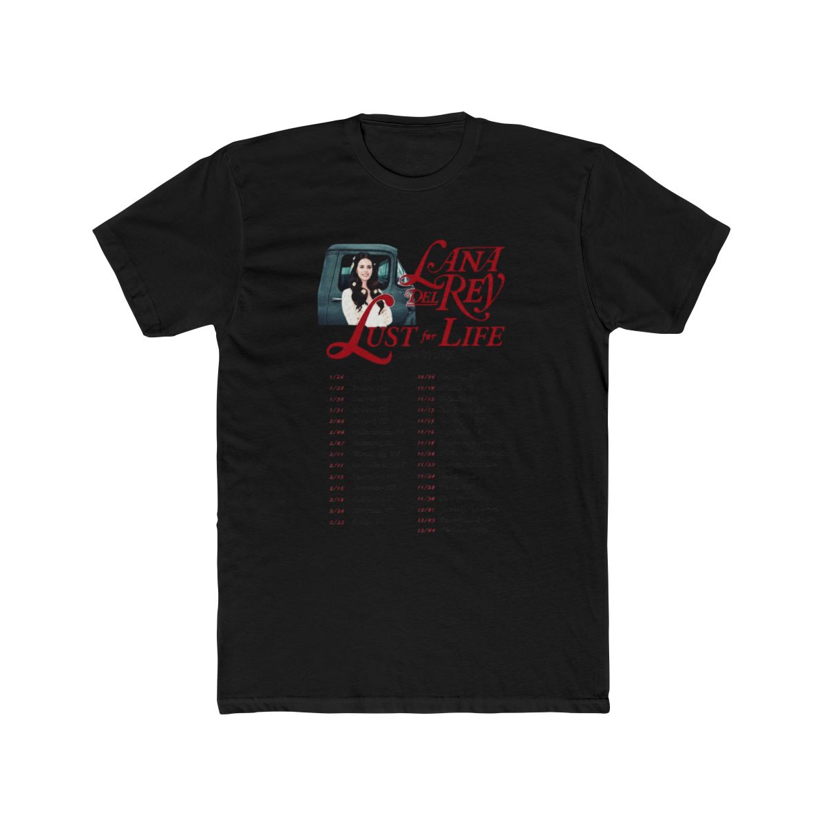 Lana Del Rey World Tour Dates Merch T Shirt - alternate angle 3, merchandise