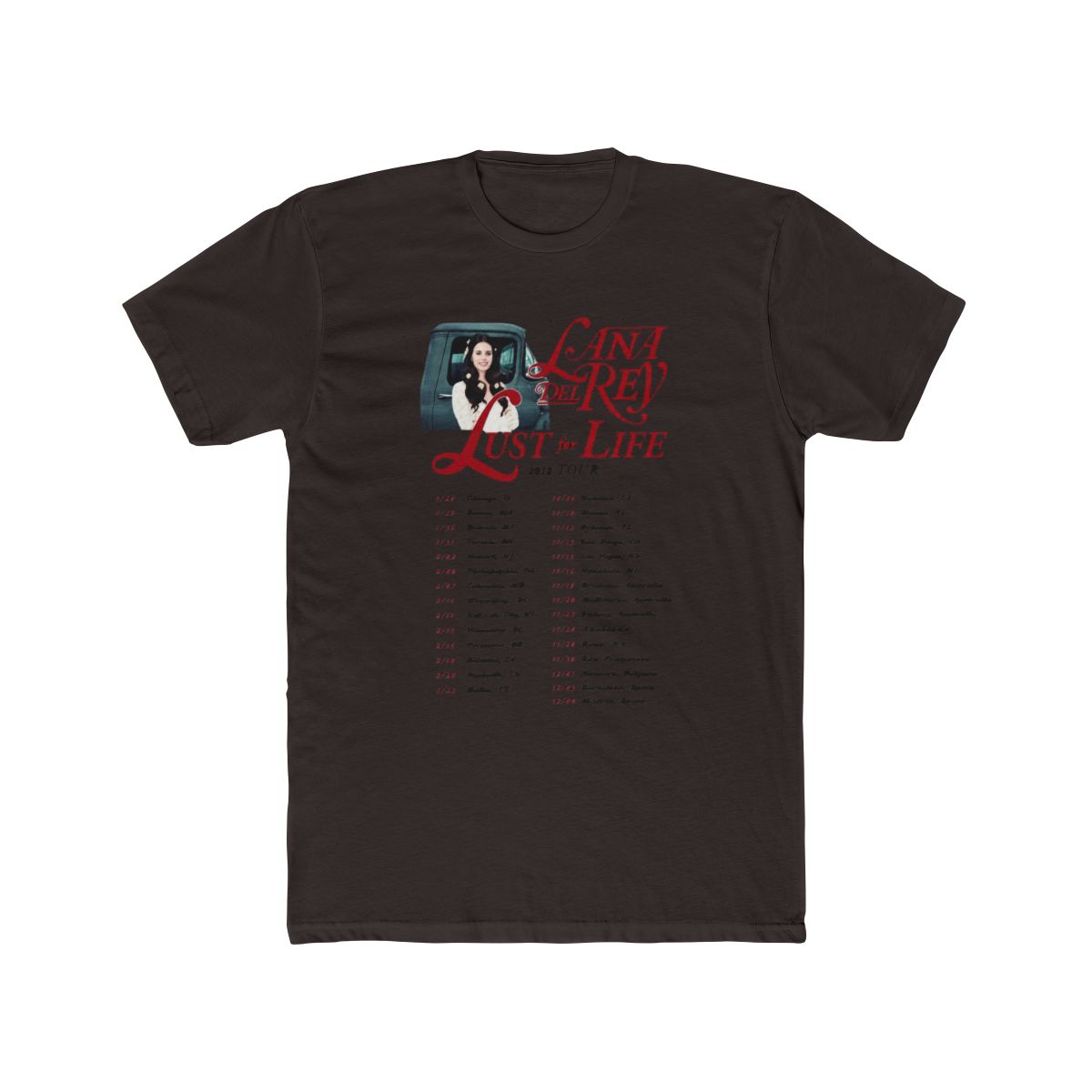 Lana Del Rey World Tour Dates Merch T Shirt - alternate angle 2, merchandise