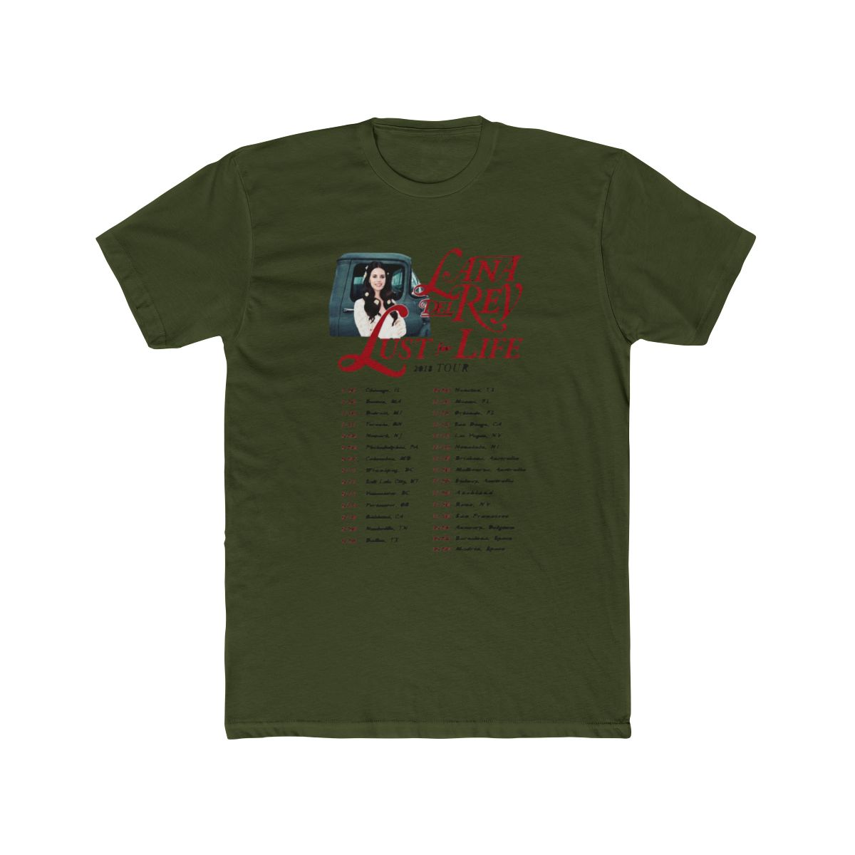 Lana Del Rey World Tour Dates Merch T Shirt - alternate angle 5, merchandise